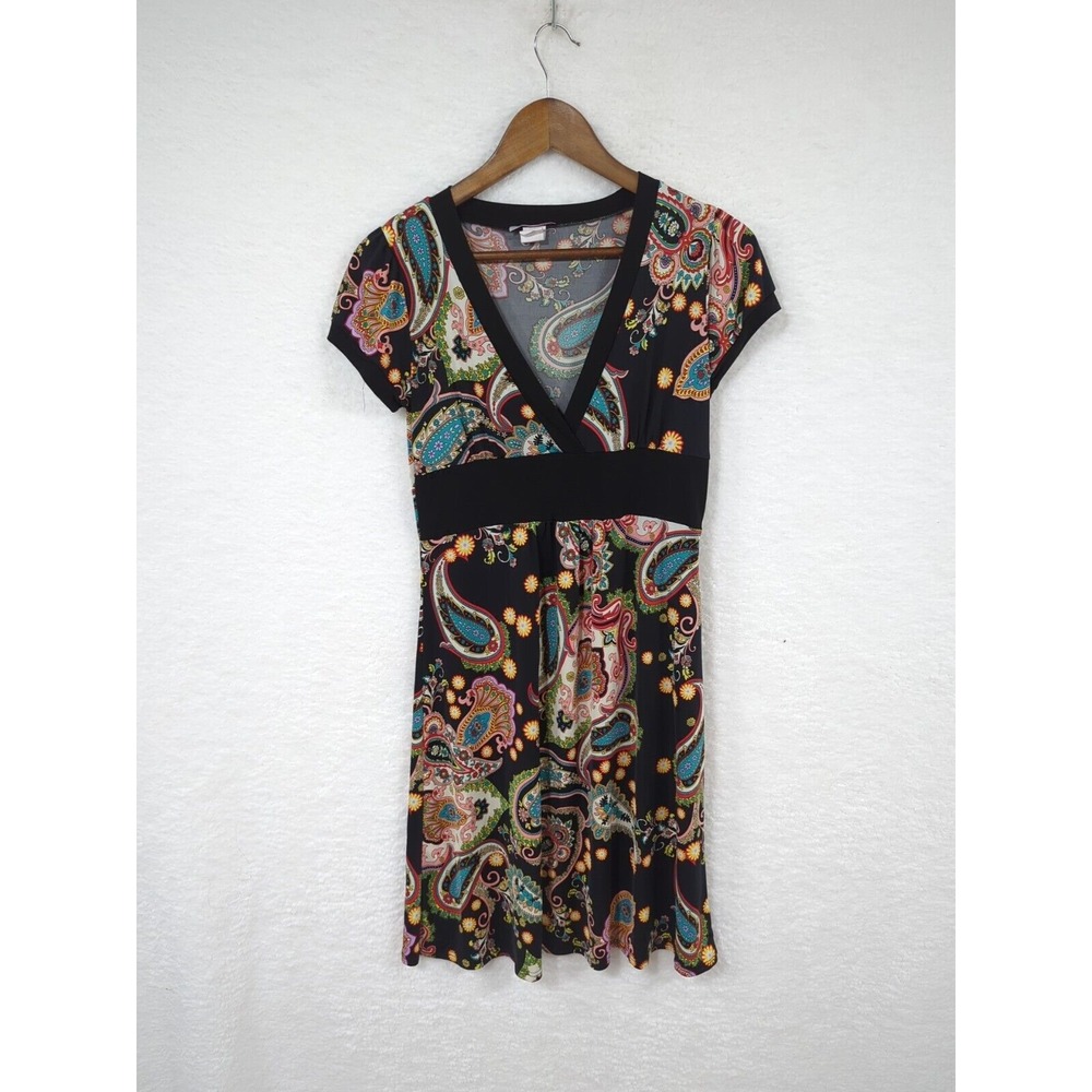 Lipstick‎ Summer Dress Black Multicolor Paisley Design Made In USA Juniors Large